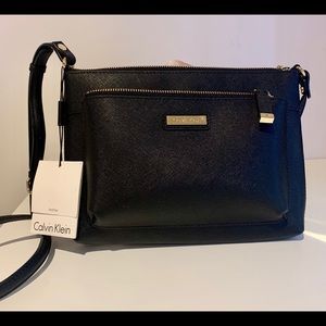 Calvin Klein Authentic Leather Crossbody Purse NEW